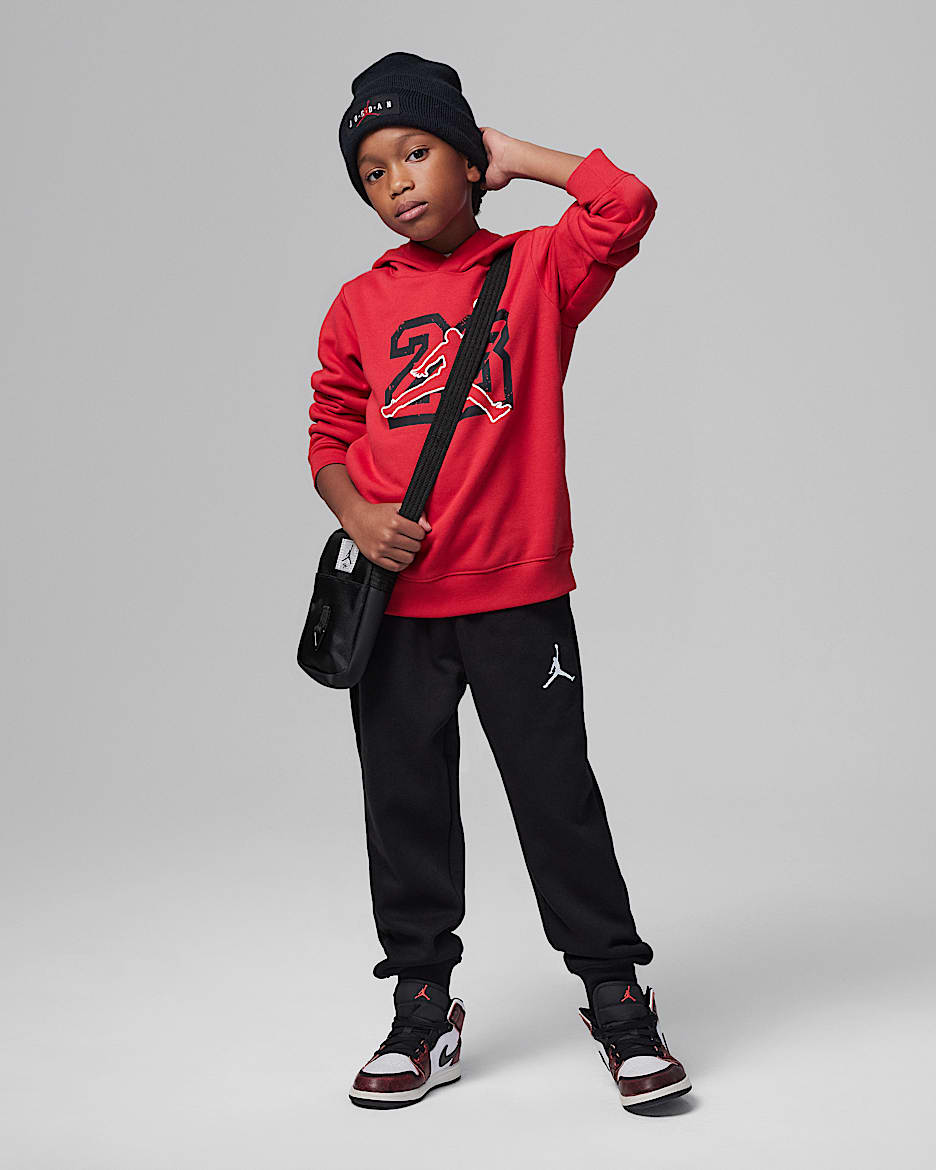 Jordan 23 Jumpman Fleece Pullover Hoodie Set Little Kids 2 Piece Hoodie Set in Black Size 4 85C684 023